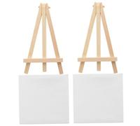 Homoyoyo 2 Juegos Mini Lienzos y Caballetes para Pintura DIY Multiusos Lienzos para Óleo y Acuarela Soporte Firme para Arte Casa y Oficina