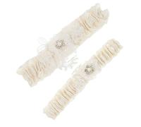 Homoyoyo 2 Ligas de Encaje para Boda Diseño Elegante y Textura Cómoda, Accesorios Delicados para Novia en Color Beige, Ideales para Ceremonias y Fiestas