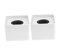 Homoyoyo 2 Micrófonos De Entrevista Cuadrados De Abs Portátiles Logotipo Estación De Micrófono Diseño Blanco Paquete De 2 Unidades y Eventos De Entrevistas