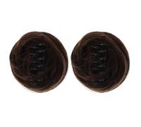 Homoyoyo 2 Moños Postizos Pinza de Garra para Mujer, Extensión de Cabello Tipo Coleta y Moño de Pelo, Volumen Extra para Peinado de Fiesta, Boda o Especial, Fácil de Colocar y Fijar el Día