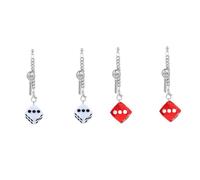 Homoyoyo 2 Pares pendientes dados colgar para earrings llave colgantes de todos joyería del oído pendiente de acrílico arete personalizado pendiente de dados colgante de oreja aleación rojo