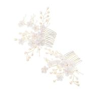 Homoyoyo 2 Pcs Peinetas Laterales de Boda Flores y Perlas, Accesorios Cabello de Novia Elegantes y Versátiles para Bodas y Eventos Obsequios
