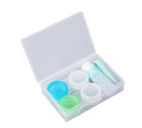 Homoyoyo 2 Pieza Estuche para Lentes De Contacto Verde con Frasco De Almacenamiento De Estuches para Lentes Cajas Dobles para De Uso Diario