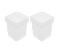 Homoyoyo 2 Piezas Aesthetic Frosted Glass Toilet Brush Holder with Stable Square Base Easy-to-Clean Container For Bathroom and Kitchen Hygiene Storage