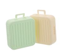 Homoyoyo 2 Piezas Caja de Almacenamiento para Polvo de Viaje Caja Cuadrada Transpirable para Esponjas de Maquillaje Organizador Portátil para Polvo y Puff Casa y Viaje Colores y Verde