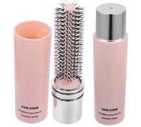 Homoyoyo 2 piezas Cepillo Rizador Portátil Diseño Dual para Cabello Rizado y Masajeador de Cabelludo con Cerdas Suaves para y Viaje Color Rosa