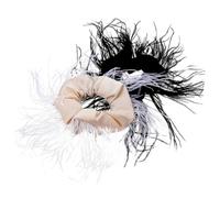 Homoyoyo 2 piezas Cinta para Cabello Decorativa Bandas Elásticas para Sujetadores de Pelo para Mujeres Negro Blanco