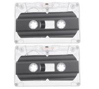Homoyoyo 2 Piezas Cintas de Casete Caja Transparente de Plástico para Grabación de 30 Minutos Estilo Vintage Fácil de Etiquetar Ruido para Grabadoras de Audio