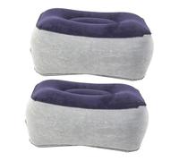 Homoyoyo 2 Piezas Cojines Inflables para Pies de Viaje Material PVC Aterciopelado Suave Reposapiés Portátil sin Herramientas Elevador Piernas para Coche Casa y Oficina Alivio y Soporte