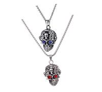 Homoyoyo 2 Piezas collar de calavera Colgante de Halloween collares de calavera para mujer collar con colgante de calavera de halloween collares góticos Acero inoxidable Color Aleatorio