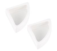 Homoyoyo 2 Piezas Comedero para Reptiles de Cerámica Blanco Cuenco Grueso en Forma Triangular, Seguro y Antiescape, Adecuado para Alimentación de Lagartijas