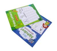 Homoyoyo 2 Piezas Cuaderno de Práctica de Escritura Alfabética para Mayúsculas y Minúsculas Libro de Ejercicios para Aprender y Trazar Actividades de Colorear y Escritura para Preescolar