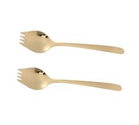 Homoyoyo 2 piezas Cubertería Spork de Acero Inoxidable Cuchara y Tenedor Multifuncional con Mango para Ensalada Pasta y Ramen Utensilios Portátiles para Cocina y Comidas al Aire Apto