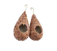 Homoyoyo 2 Piezas De Nido para Canarios Hecho a Mano - Nido Colgante para Jaula De Pájaro - Refugio Tejido a Mano Ideal para Canarios y Otras En Interiores Suministros De
