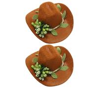 Homoyoyo 2 Piezas De Sombreros Decorativos para Botellas - Mini Tapa De Botella Estilo Salvaje Oeste - Accesorios para Disfraces y Muñecas Gorro De Copa para Decoración y Fiestas