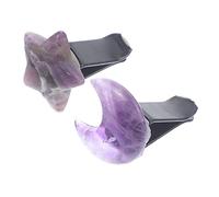 Homoyoyo 2 Piezas Decoración de Estrella y Luna de Cristal Clips para Salida de Aire de Coche Clip para Ventilación de Coche Adorno de Cristal de Luna para Decoración para Ventilación de Ai