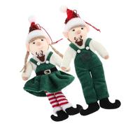 Homoyoyo 2 Piezas Decoración de Navideños de Peluche Adornos Colgantes para Árbol de Navidad Muñecos de Hadas para Hogar y Fiesta Ligero y Portátil Regalo Festivo para Adultos