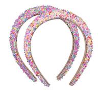 Homoyoyo 2 Piezas Diadema Ancha Acolchada de Esponja para Mujer y Hombre Diseño con Coloridas para Spa Maquillaje y Cuidado Facial Accesorio de Moda Antideslizante