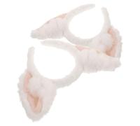 Homoyoyo 2 piezas Diadema Zorrito Peludo Suave para Mujer Accesorio Cosplay Fiesta Halloween Diseño Animal con Orejas de y Ligera para Maquillaje y Lavado Facial