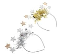 Homoyoyo 2 Piezas Diademas Estrellas con Lentejuelas Brillantes para Fiesta Navideña y Fin de Año Accesorio Festivo