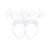 Homoyoyo 2 Piezas Diademas Navideñas Blancas Accesorios para Fiestas con de Decorativo para Disfraces y Navideñas