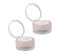 Homoyoyo 2 Piezas Estuche de Maquillaje Portátil con Espejo y Doble de Malla Caja para Polvo Suelto con Puff Elástico Compacto Rosa para Uso Diario y Viaje