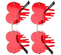 Homoyoyo 2 Piezas gafas divertidas conformado gafas de sol de corazón para mujer amar gafas de sol en forma de corazón gafas de sol de la novedad ordenador personal rojo