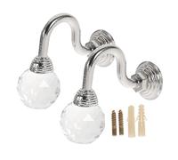Homoyoyo 2 Piezas Ganchos para Cortinas Retenciones De Cortina De Bola De Cristal Ganchos para Colgar En La Pared Ganchos De Cortina para Alzapaños Gancho De Pared Montado En La Pared
