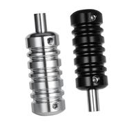 Homoyoyo 2 piezas Grips para de Aleación de Aluminio de Negro y Plata Antideslizantes y Duraderos para Manejo Cómodo Coil y Motor Accesorios para Tatuajes