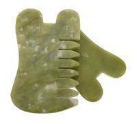 Homoyoyo 2 piezas Gua Sha Masajeador Facial Jade Natural Auténtico Herramienta Gua Sha Masaje Cuerpo y Rostro Doble para Cuidado Piel Sensible y Relajación Muscular
