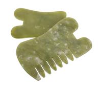 Homoyoyo 2 piezas Herramientas Faciales Gua Sha de Jade Natural Set Acabado Suave para Masaje Corporal y Facial Incluye Dos para Cuidado Completo y Regalo para Bienestar y