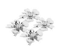Homoyoyo 2 Piezas horquilla de flores chicas cabello casarse pequeño acortar Pendientes para mujeres Pendientes de mujeres clips de flores pendiente de flor planchar Silver