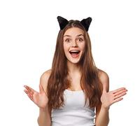 Homoyoyo 2 Piezas Horquilla De Orejas De Gato Orejas De Gato Adulto Favores De Fiesta De Gato Manguitos Pasadores Con Orejas De Pinza Para El Pelo Con Orejas De Gato Black Franela