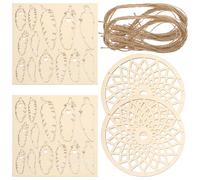 Homoyoyo 2 Piezas Kit de Atrapasueños de Madera sin Terminar Diseño Calado y Flecos Suministros para Atrapasueños DIY Decoración de Pared para Dormitorio y Sala de Estar