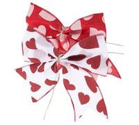 Homoyoyo 2 Piezas Lazos Decorativos de Corazón para San Valentín de Diseño Romántico con Estampado de Amor Adornos Duraderos para Envolver Regalos y Decorar Bodas