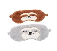 Homoyoyo 2 Piezas Máscara Peluche para Adultos y Máscara de Ojos Fuzzy Cubre Ojos Cartoon Bloqueo Total de Luz para Descanso