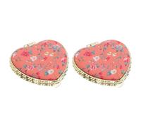 Homoyoyo 2 Piezas Mini Espejo de Maquillaje Plegable con Diseño de Forma | Cubierta de Tela Estampada, Diseño Elegante y Compacto, para Bolso, Dormitorio, Cejas y Rostro