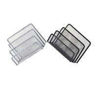 Homoyoyo 2 piezas Organizador de Archivos de Metal para Escritorio Soporte Vertical para Cartas y Revistas Diseño para Oficina y Color Negro y Plata