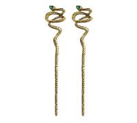 Homoyoyo 2 Piezas Palillos para Accesorios Cabello, Palitos Pelo para Cabello Largo, Dorado, Aleación de Zinc y Rhinestone, Forma de Serpiente, para Moño, Mujeres y Niñas, Espectáculo