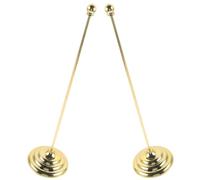 Homoyoyo 2 Piezas Palo de Bandera de Mesa Telescópico, Soporte Dorado | Base Redonda Orificio Central, Plástico Ligero, Montaje Rápido, para Banderas Pequeñas y Estandartes