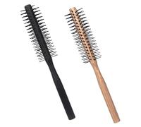 Homoyoyo 2 Piezas Peine Rizador para Cabello Cepillo Redondo Pequeño de Madera para Peinar el Cabello Rizado para Secado Secador y Desenredar