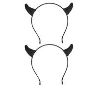 Homoyoyo 2 piezas Pequeña Diadema de Cuernos Negros con Purpurina Accesorio Adorable para Peinados Festivos de Halloween y Actuación y Versátil para Fotos y Disfraces