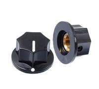 Homoyoyo 2 Piezas Perilla de Control de Volumen Perillas de Control del Potenciómetro Plástico Negro 24mm Tornillo para Guitarra Eléctrica y Sintetizador y Nivel