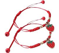 Homoyoyo 2 Piezas Pulseras De Hilo Pulseras Trenzadas Dije De Fresa Frutas Obsequio De Amistad Para Amigos