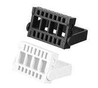 Homoyoyo 2 Piezas Soporte para Brocas de Uñas Organizador de Almacenamiento con Huecos Estante para Manicura Casa y Salón Negro Blanco