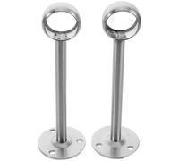 Homoyoyo 2 Piezas Soportes para Varillas de Cortina de Acero Inoxidable Plata, Soporte Resistente y Robusto Cabeza Redonda, Adecuado para Diversas Instalaciones en Salones