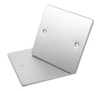 Homoyoyo 2 Piezas Tapa Ciega para Placa de Interruptor y Enchufe Eléctrico de Acero Inoxidable, Resistente a Deformaciones, Forma Cuadrada, Adecuado para Uso en Cocina y Hogar Color Plata
