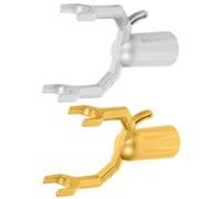 Homoyoyo 2 Piezas Tenedor para Barra de Ropa Cabezal Decorativo Dorado y Plateado Accesorios Reemplazables para Secadora y Tendedero Conexión Práctica para Postes de Colgar Ropa al Aire