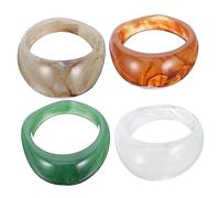 Homoyoyo 2 Series Anillo De Resina Rings for Women Accesorios Fiesta Accesorios De Fiesta Para Anillos Más Joyas De Mujer Elegante Anillo De Joyería Anillo De Moda 4 Piezas