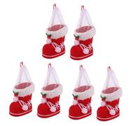 Homoyoyo 2 Unidades De Botas Navideñas Rojas De Santa Claus - Contenedores De De Media Pluma para Dulces y Bocadillos - Adornos Colgantes para Decoración del Árbol De Navidad